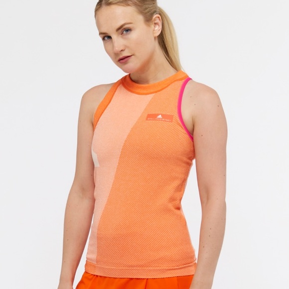 Adidas Stella McCartney New York Women's Tennis Tank Orange / Shock Pink - Picture 1 of 15